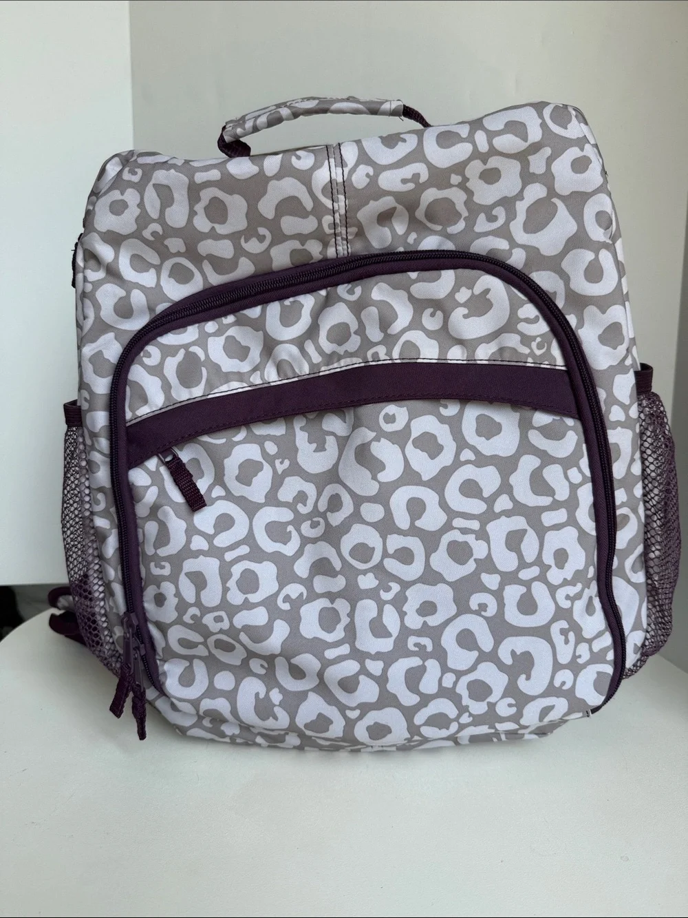 Thirty-one Leopard Print Backpack in Taupe & Purple